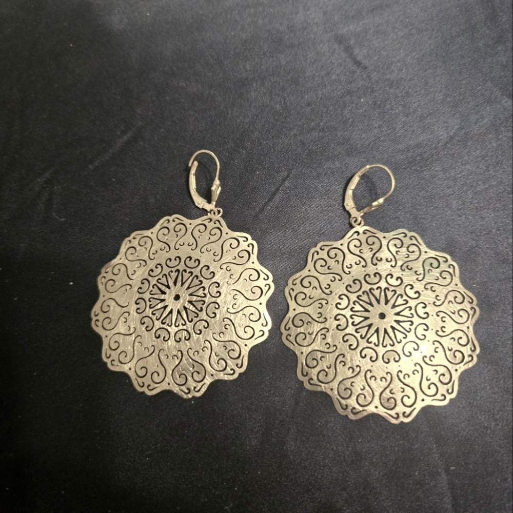 Elegant Silver Mandala Earrings